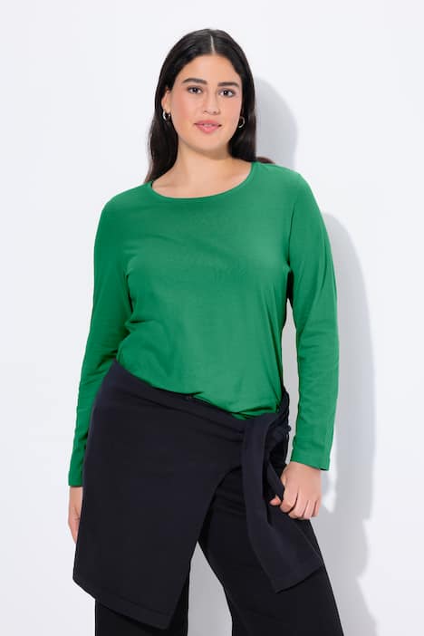 Shirt, slim, ronde hals, lange mouw