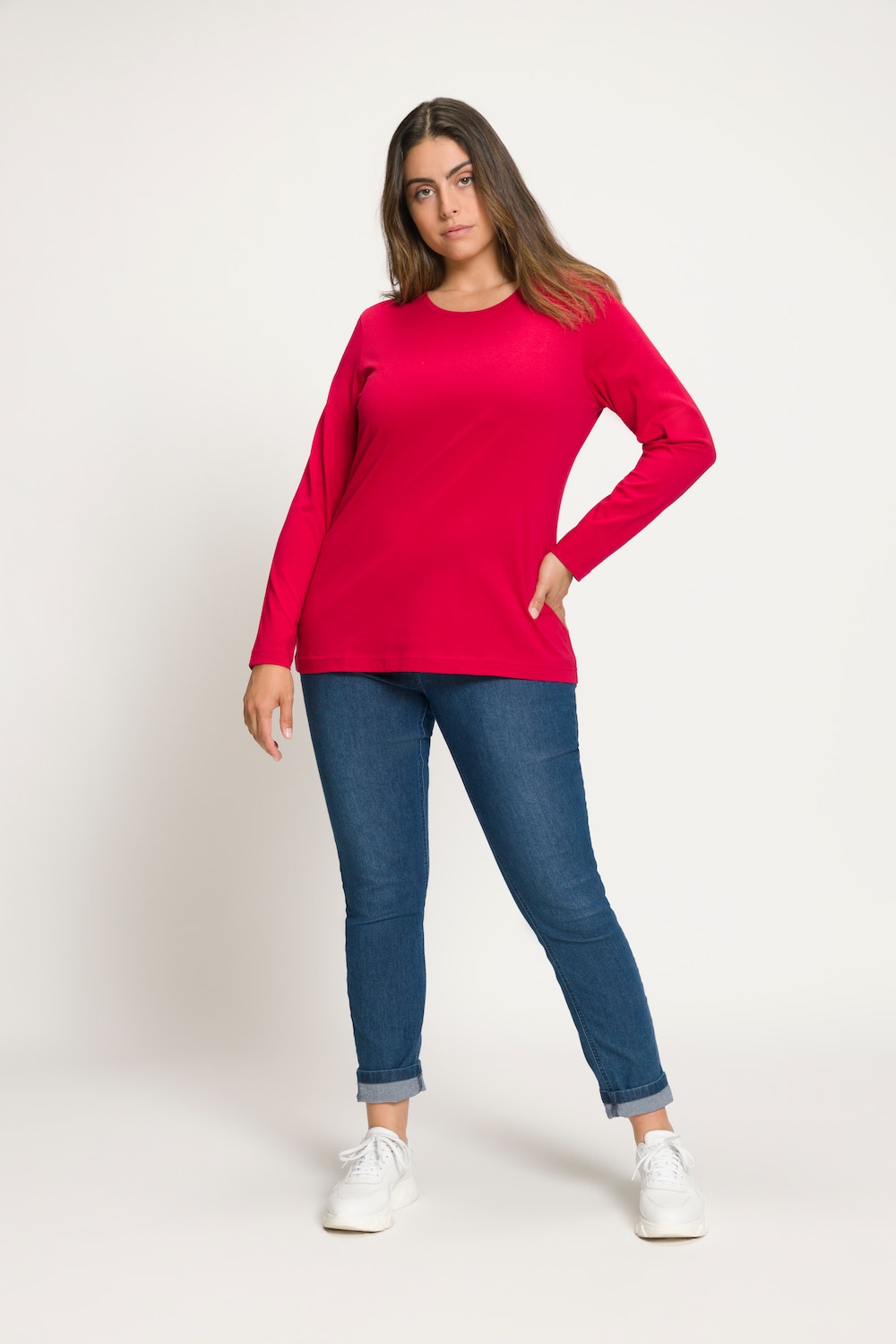 Grote Maten shirt, Dames, rood, Maat: 58/60, Ulla Popken