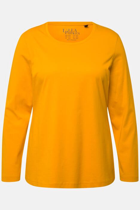 Basic Round Neck Long Sleeve Slim Fit Cotton Tee