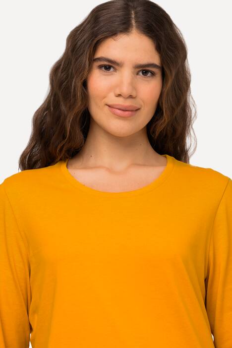 Basic Round Neck Long Sleeve Slim Fit Cotton Tee