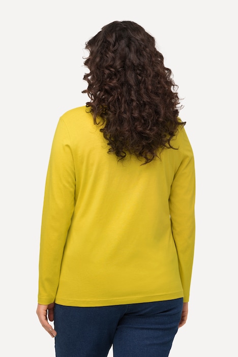 Basic Round Neck Long Sleeve Slim Fit Cotton Tee