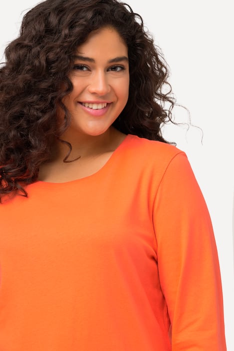 Basic Round Neck Long Sleeve Slim Fit Cotton Tee