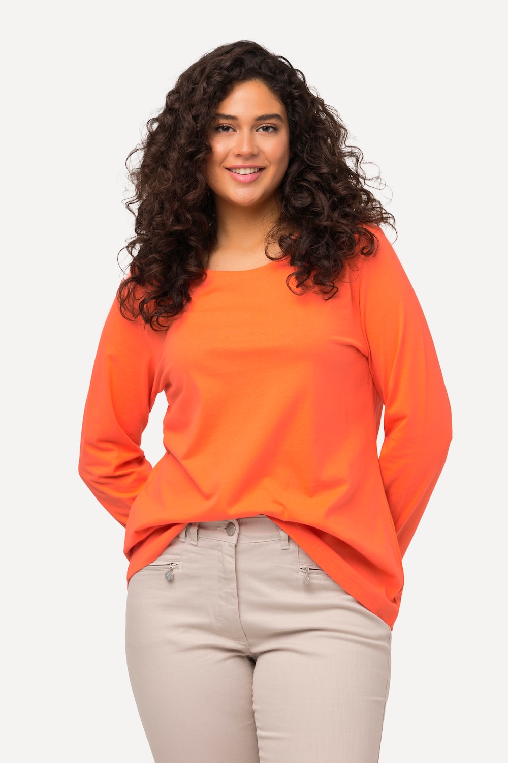 Grote Maten shirt, Dames, oranje, Maat: 42/44, Ulla Popken