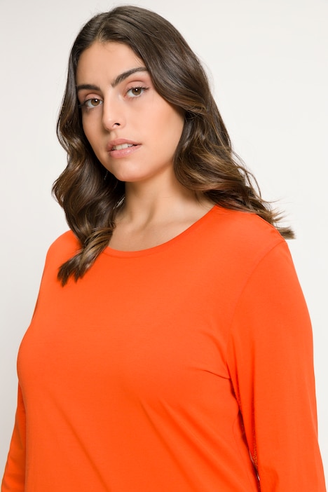 Basic Round Neck Long Sleeve Slim Fit Cotton Tee