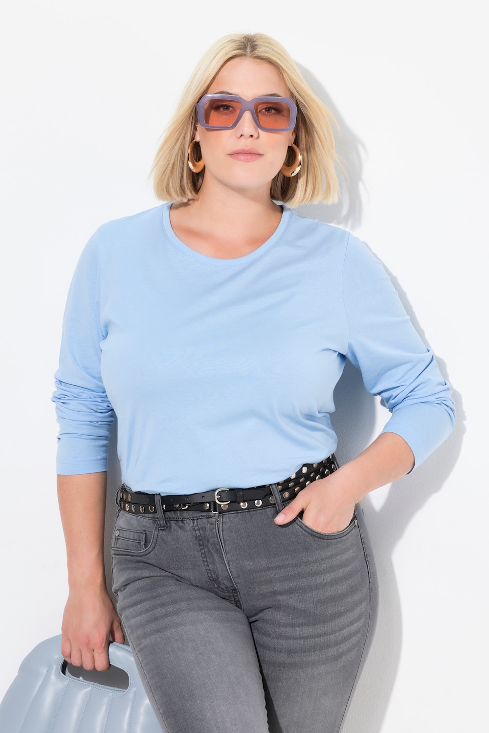 Große Größen Shirt, Damen, blau, Größe: 58/60, Baumwolle, Ulla Popken