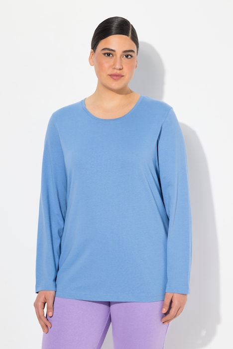 Basic Round Neck Long Sleeve Slim Fit Cotton Tee