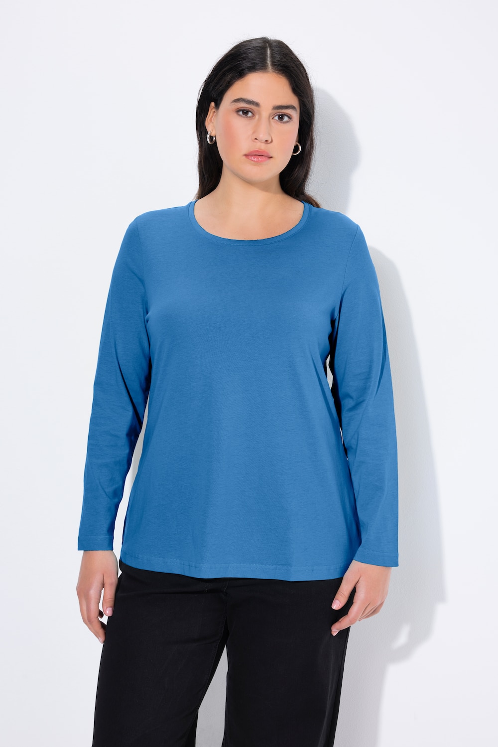 Große Größen Shirt, Damen, blau, Größe: 42/44, Baumwolle, Ulla Popken
