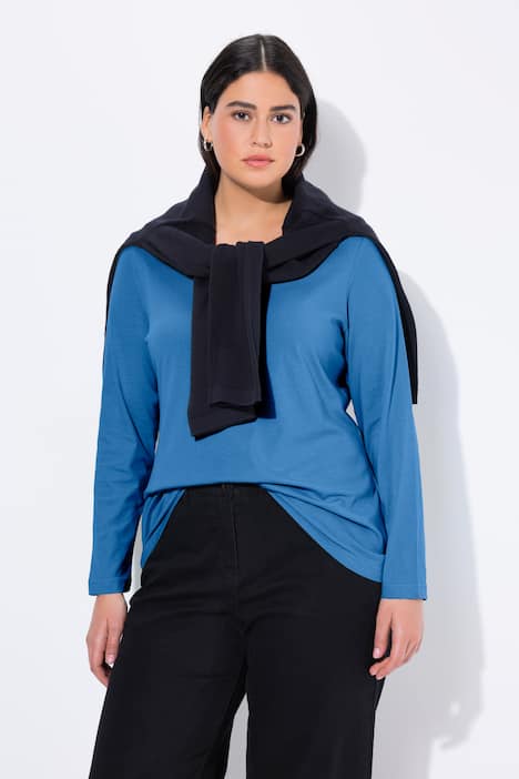 Shirt, slim, ronde hals, lange mouw