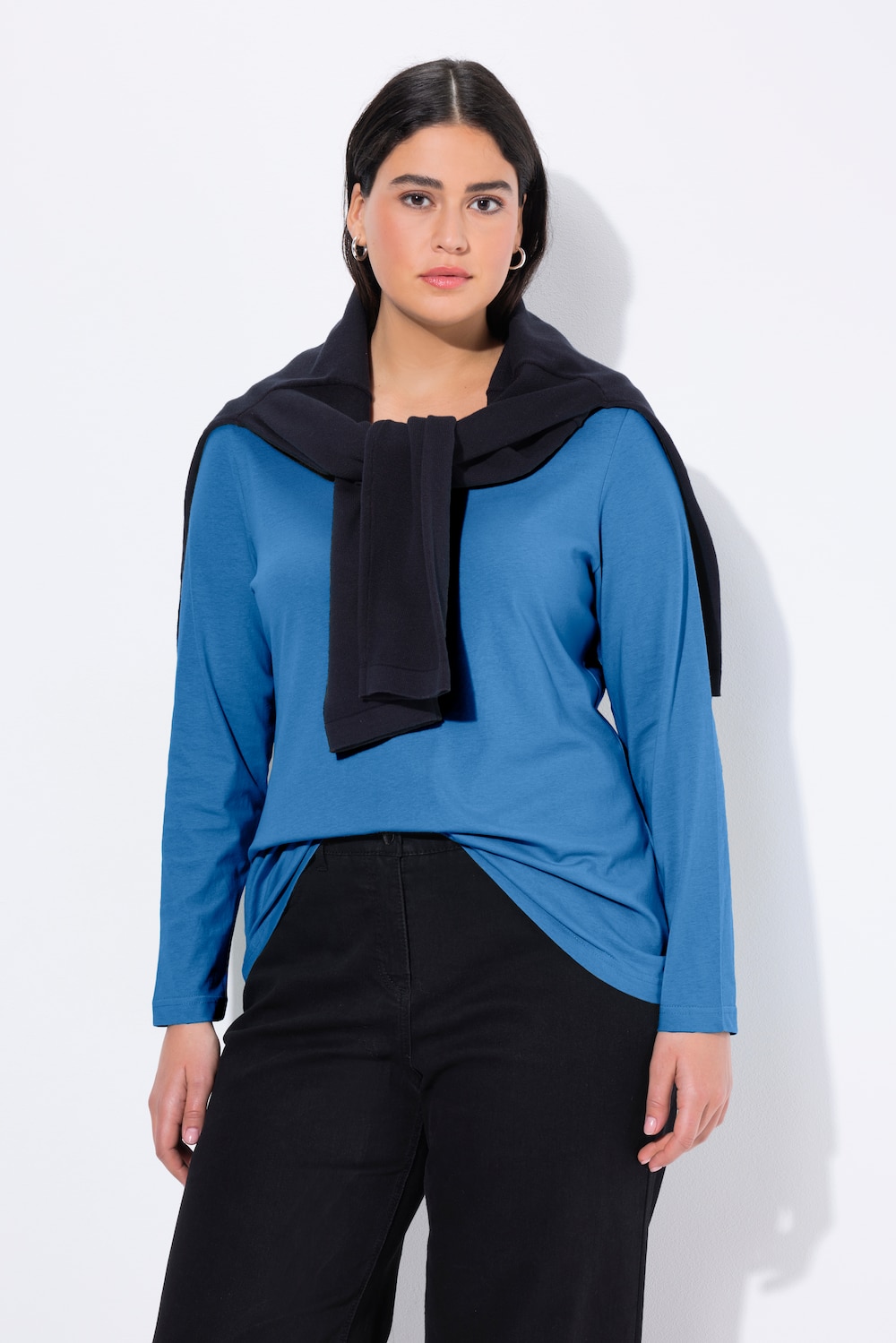 Shirt, slim, ronde hals, lange mouw