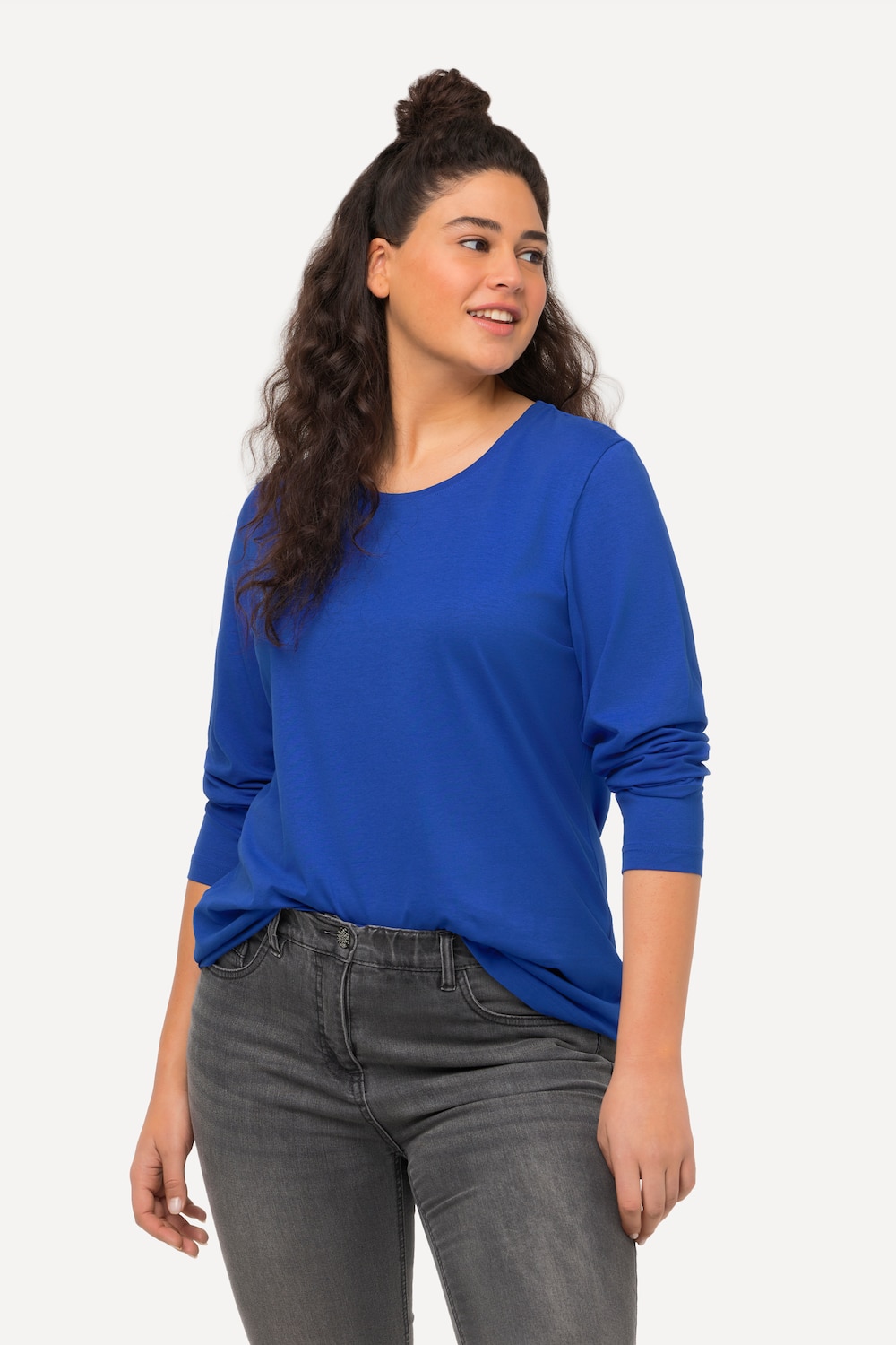 Grote Maten shirt, Dames, blauw, Maat: 46/48, Ulla Popken