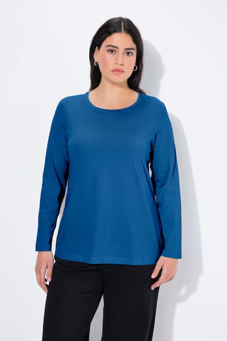 Shirt, slim, ronde hals, lange mouw