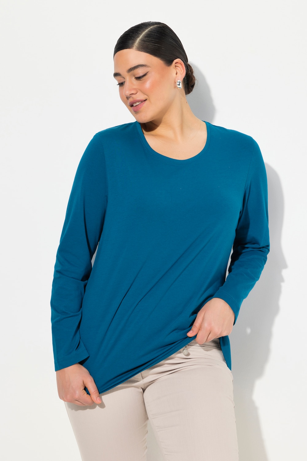 Grote Maten shirt, Dames, blauw, Maat: 50/52, Ulla Popken