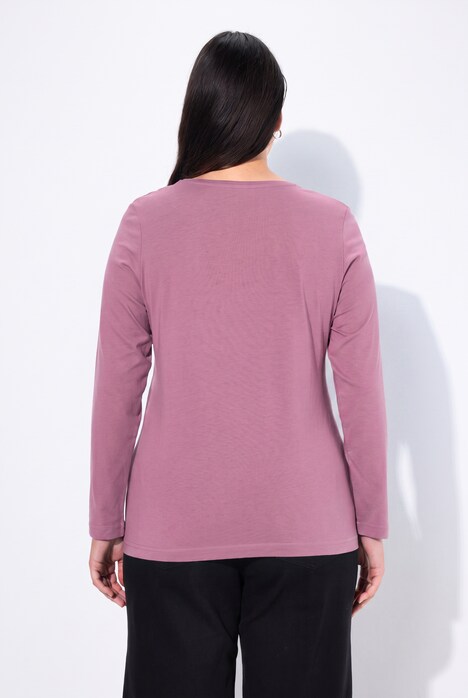 Basic Round Neck Long Sleeve Slim Fit Cotton Tee