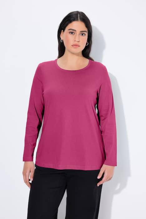 Shirt, slim, ronde hals, lange mouw