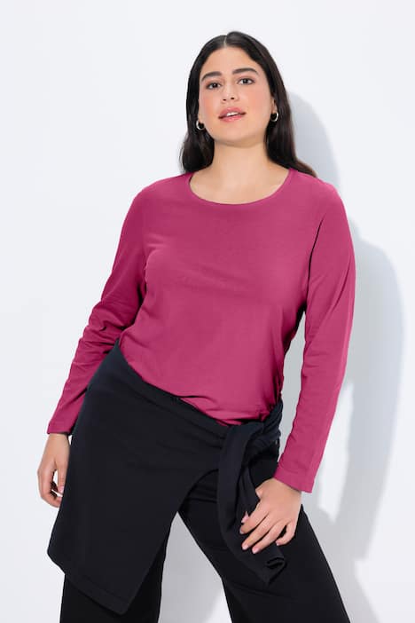 Shirt, slim, ronde hals, lange mouw