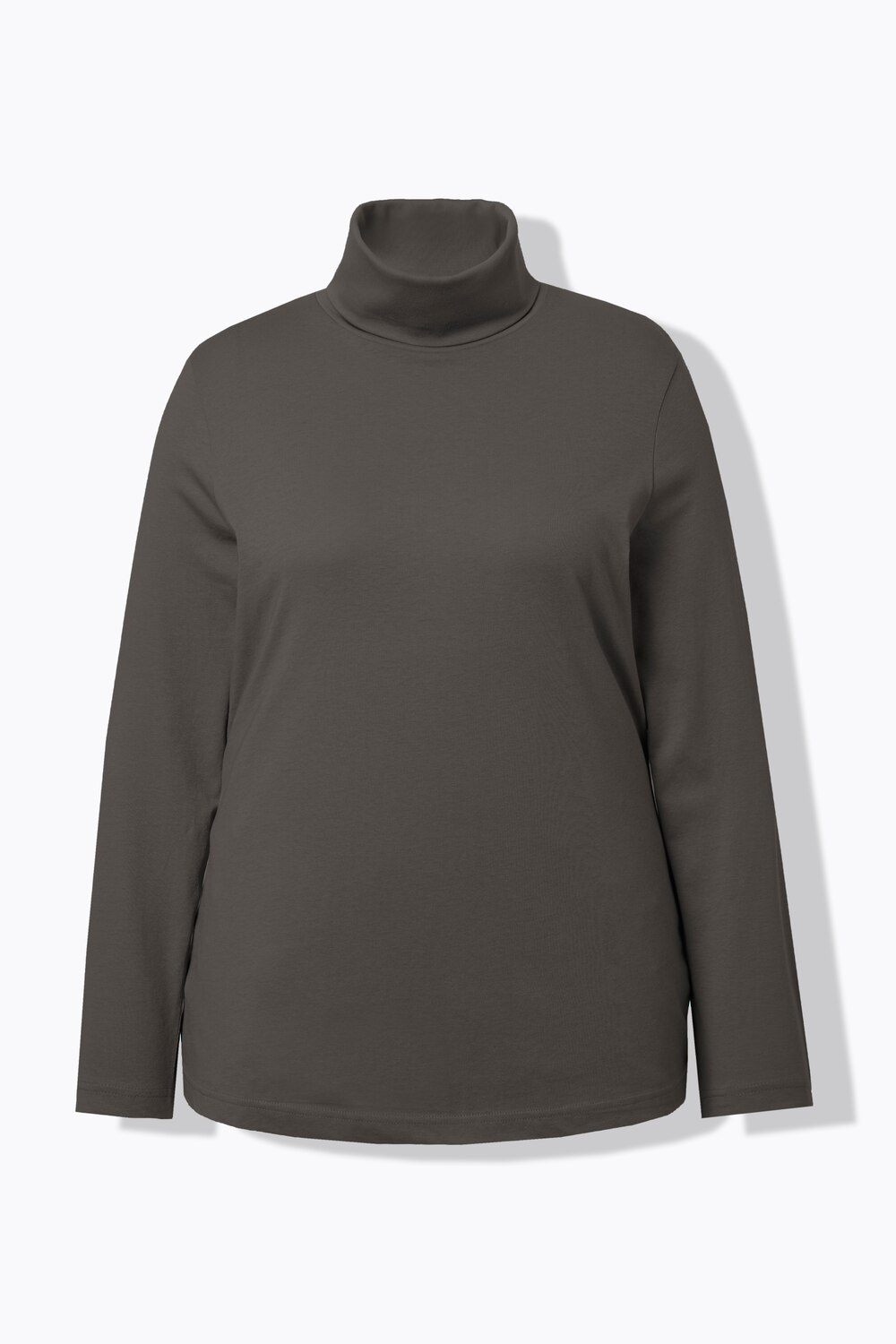 Stora storlekar Topp med polokrage, Dam, grå, storlek: 58/60, Bomull/Polyester, Ulla Popken