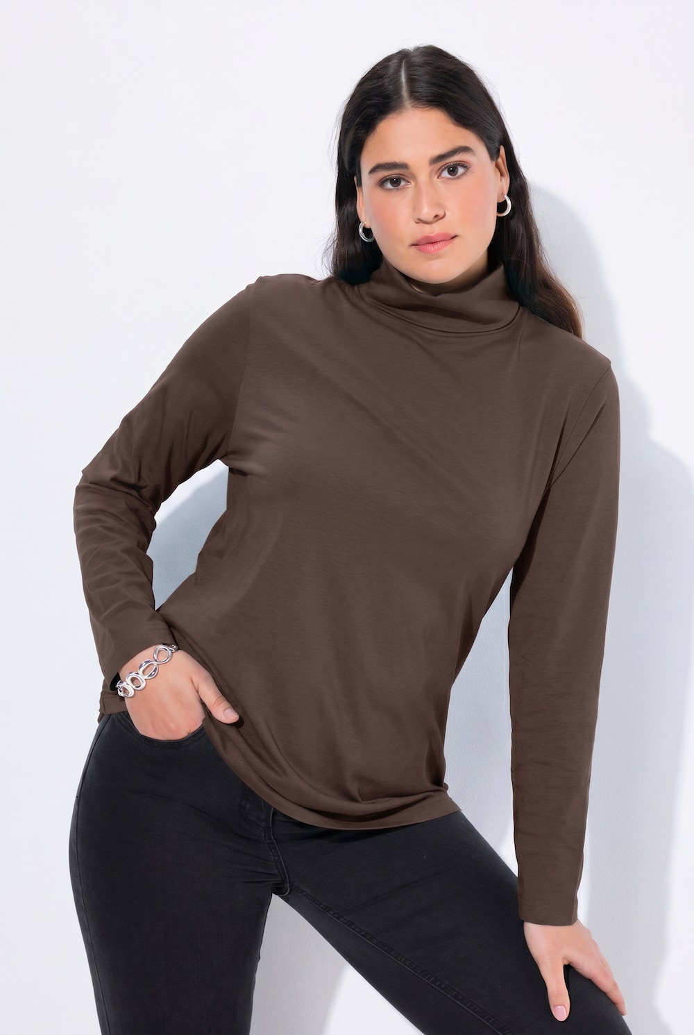 Shirt, Rollkragen, Slim, Langarm