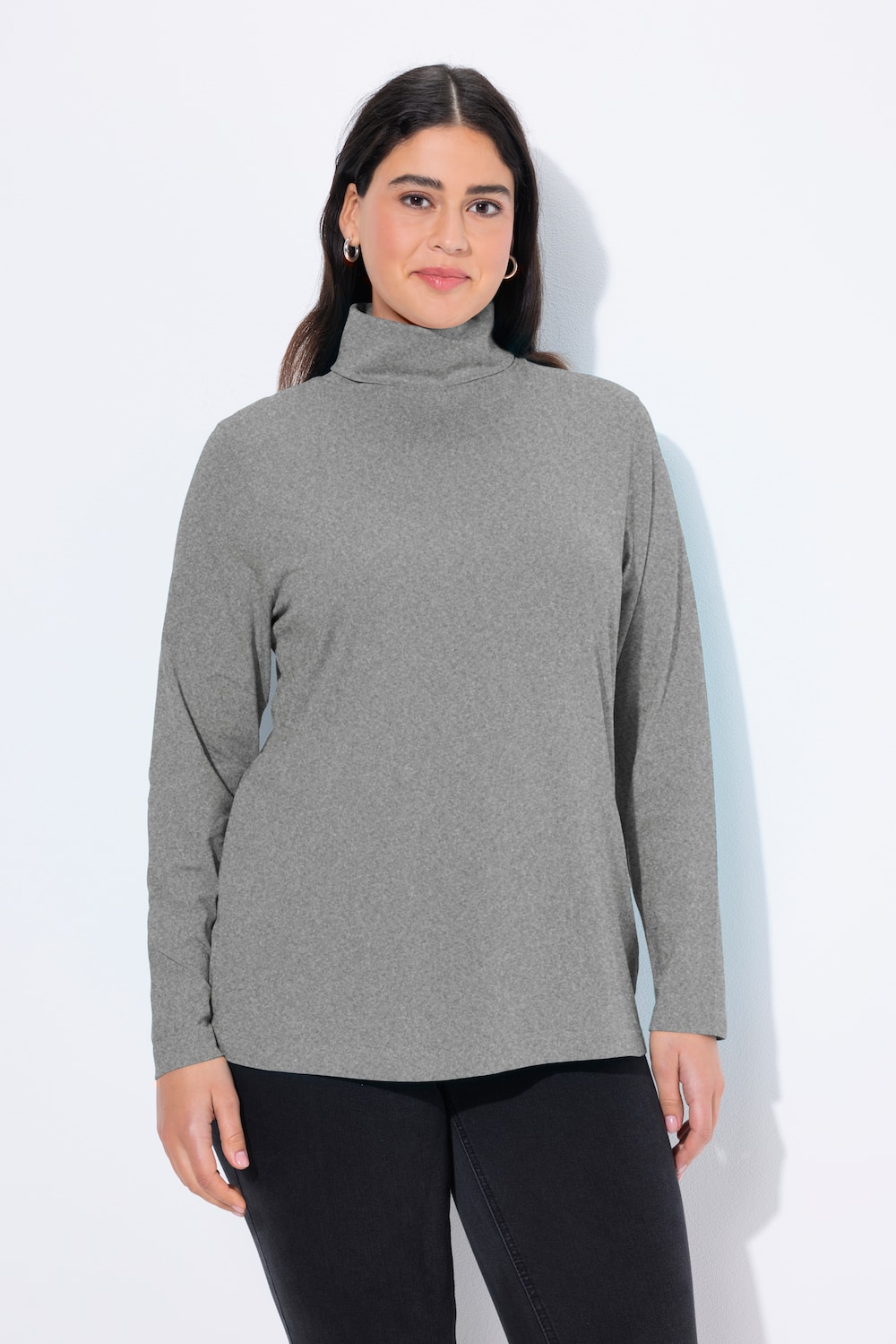 Große Größen Shirt, Damen, grau, Größe: 42/44, Baumwolle/Viskose, Ulla Popken