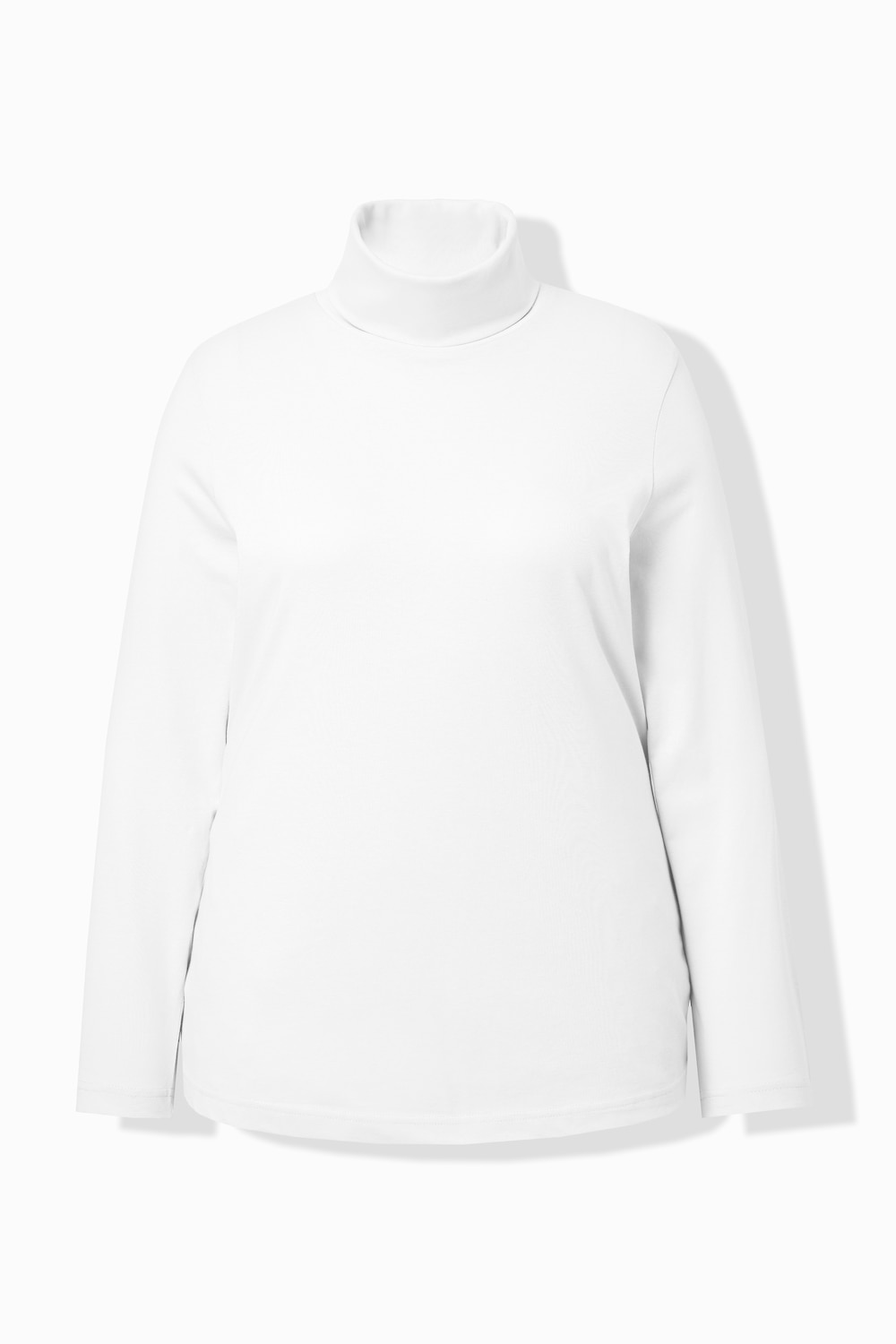 Stora storlekar Topp med polokrage, Dam, vit, storlek: 46/48, Bomull/Polyester, Ulla Popken