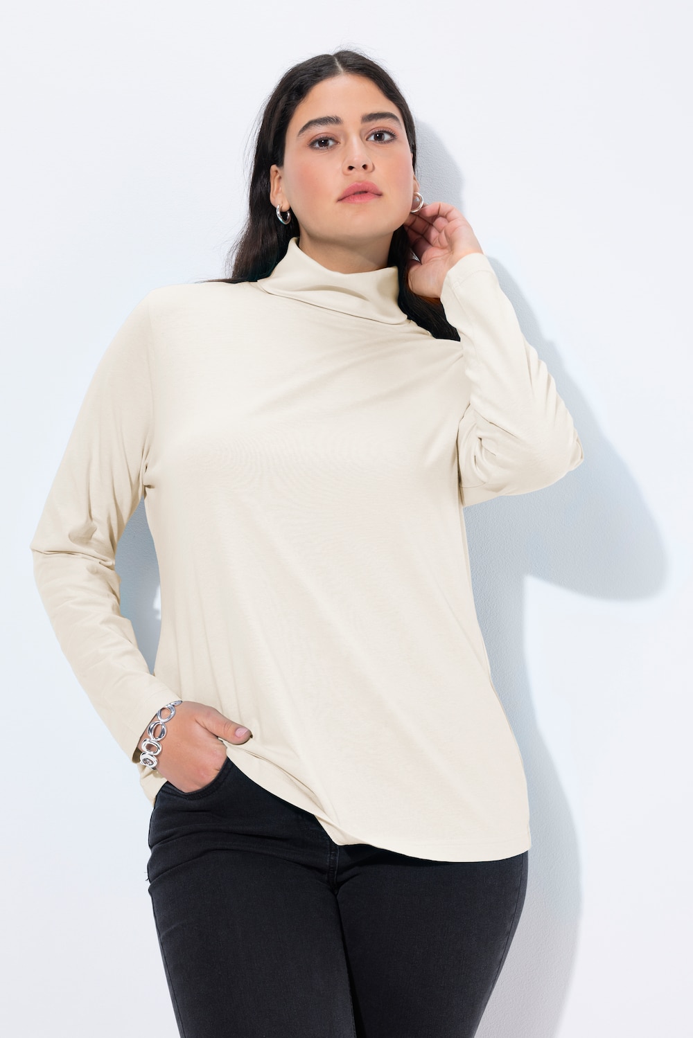 Große Größen Shirt, Damen, beige, Größe: 62/64, Baumwolle, Ulla Popken