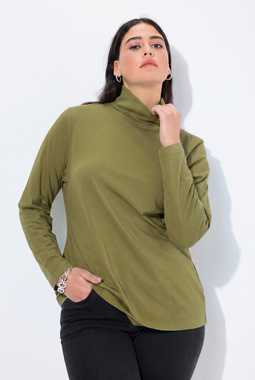 Shirt, Rollkragen, Slim, Langarm