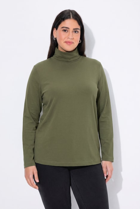 T-shirt coupe Slim Fit, manches longues et col roulé