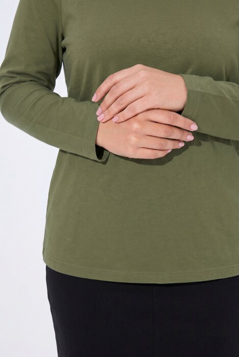 T-shirt coupe Slim Fit, manches longues et col roulé