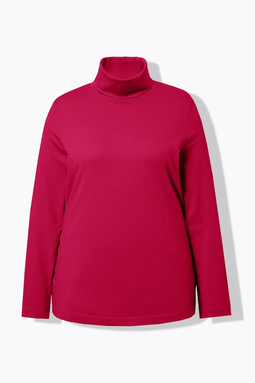 Stora storlekar Topp med polokrage, Dam, röd, storlek: 58/60, Bomull/Polyester, Ulla Popken