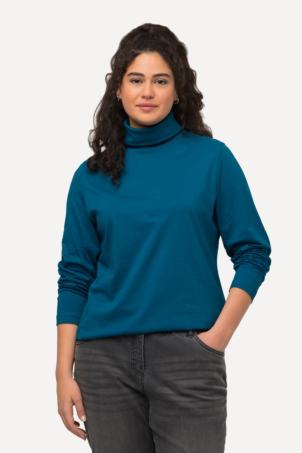 Grote Maten Shirt, Dames, blauw, Maat: 58/60, Katoen, Ulla Popken