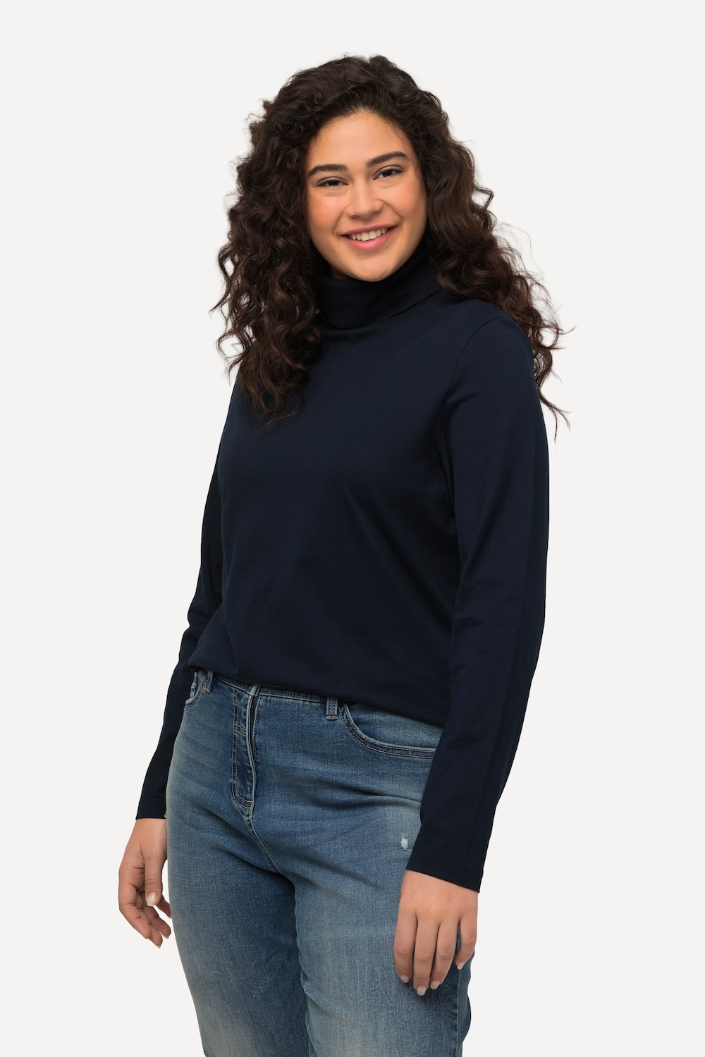 Grote Maten Shirt, Dames, blauw, Maat: 50/52, Katoen, Ulla Popken