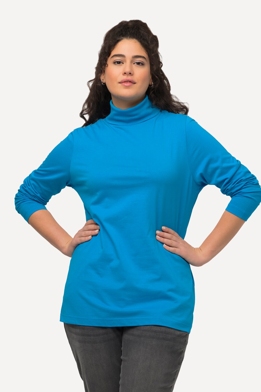 Grote Maten Shirt, Dames, turquoise, Maat: 58/60, Katoen, Ulla Popken