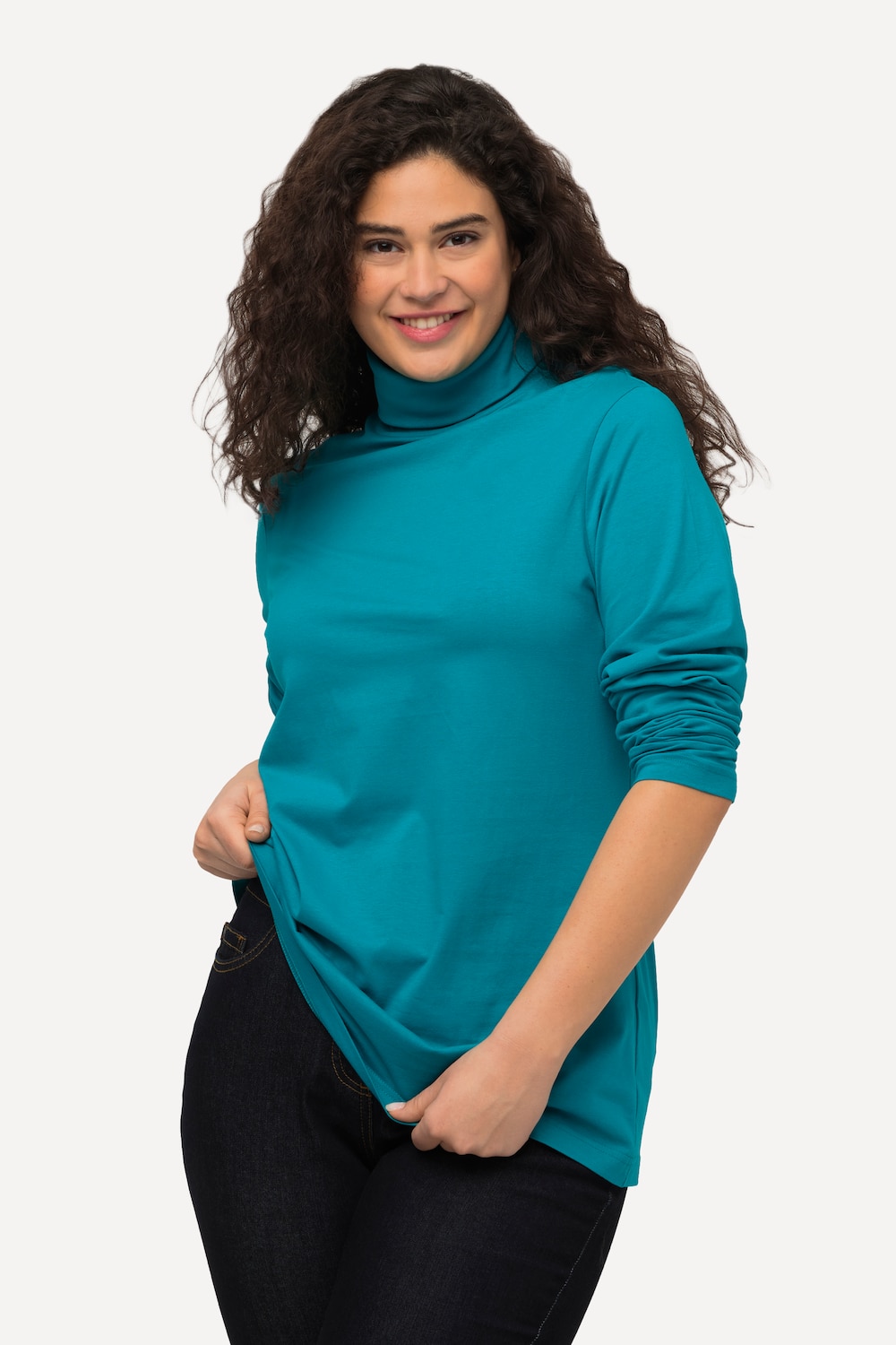 Grote Maten Shirt, Dames, groen, Maat: 50/52, Katoen, Ulla Popken