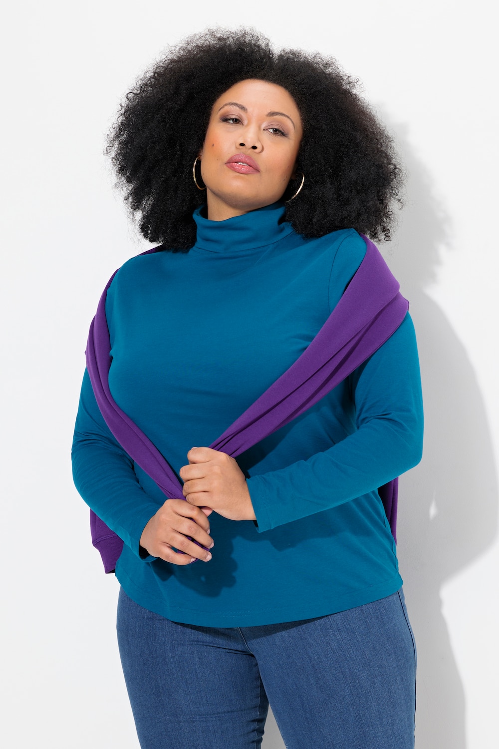 Große Größen Shirt, Damen, blau, Größe: 46/48, Baumwolle, Ulla Popken