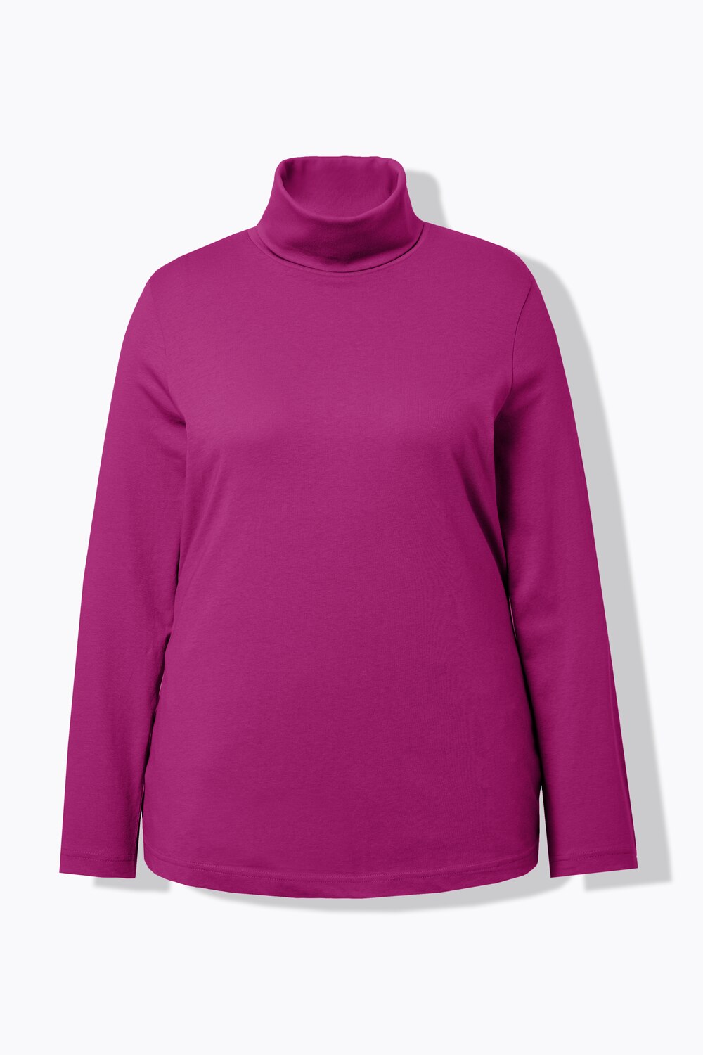 Stora storlekar Topp med polokrage, Dam, lila, storlek: 46/48, Bomull/Polyester, Ulla Popken