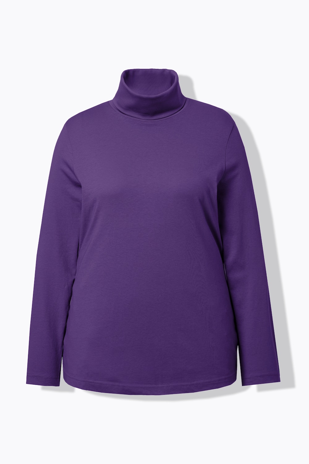 Stora storlekar Topp med polokrage, Dam, lila, storlek: 50/52, Bomull/Polyester, Ulla Popken