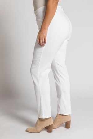 Duże rozmiary Spodnie ze streczu Mony, damska, białe, rozmiar: 56, bawełna/elastan, Ulla Popken
