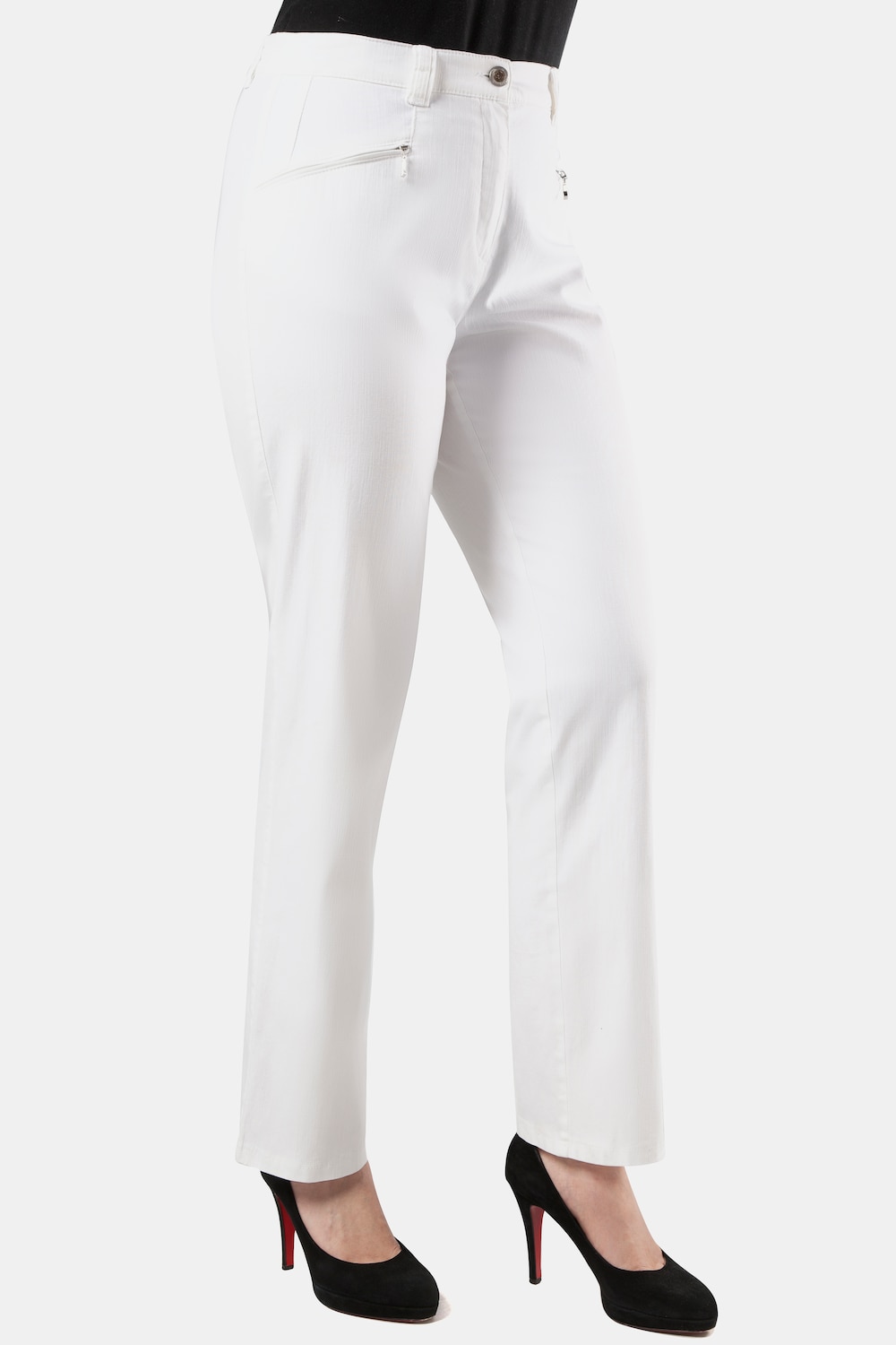 Grote Maten broek Mony, Dames, wit, Maat: 25, Katoen, Ulla Popken Grote Maten broek Mony, Dames, wit, Maat: 25, Katoen, Ulla Popken