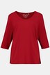 Koszulka, dwie warstwy na przodzie, dekolt w serek, rękawy 3/4