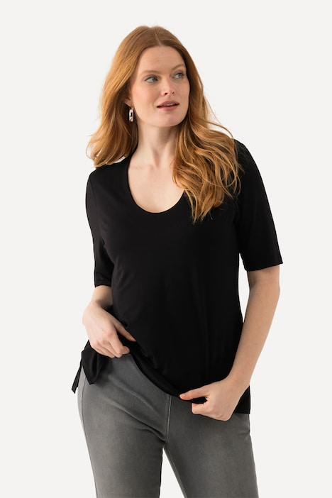 Short Sleeve Rayon Spandex Slim Fit Top | T-Shirts | Knit Tops & Tees