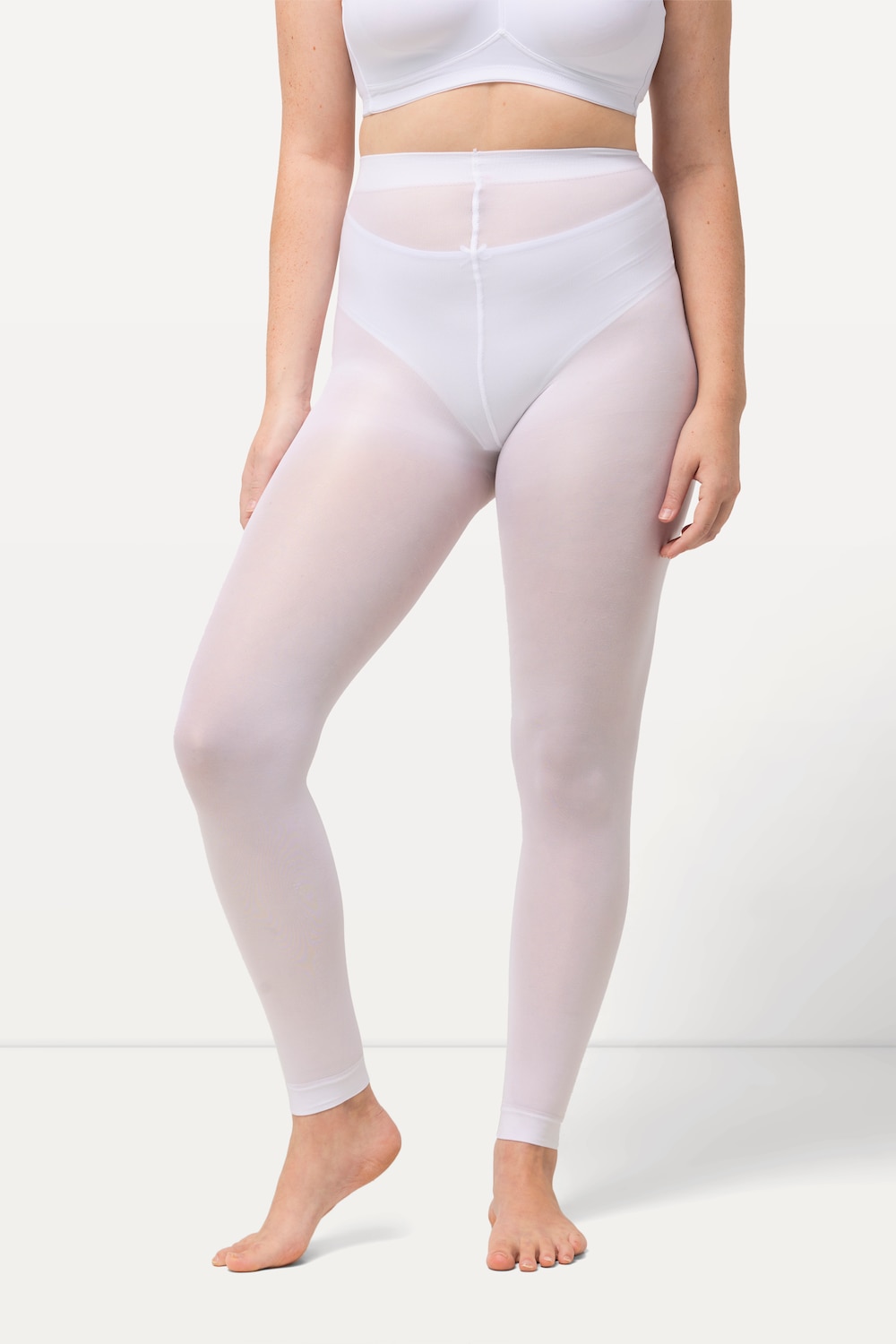 Große Größen Strumpf-Leggings, Damen, weiß, Größe: 44/46, Synthetische Fasern, Ulla Popken