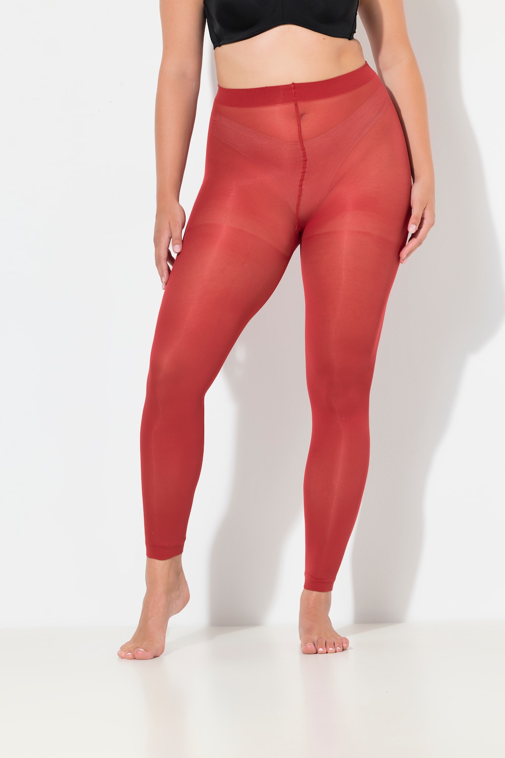 Große Größen Strumpf-Leggings, Damen, rot, Größe: 44/46, Synthetische Fasern, Ulla Popken
