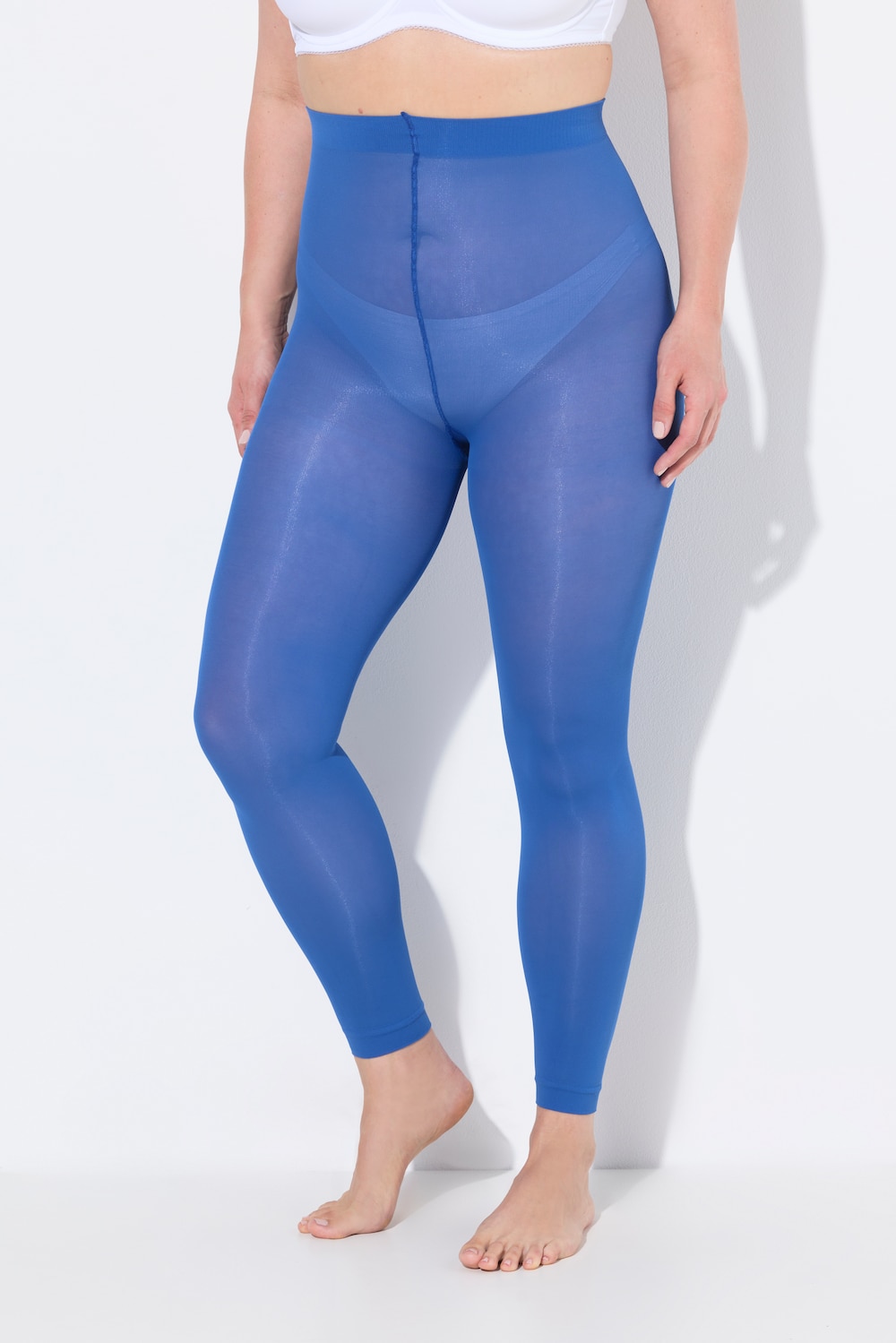 Große Größen Strumpf-Leggings, Damen, blau, Größe: 44/46, Synthetische Fasern, Ulla Popken