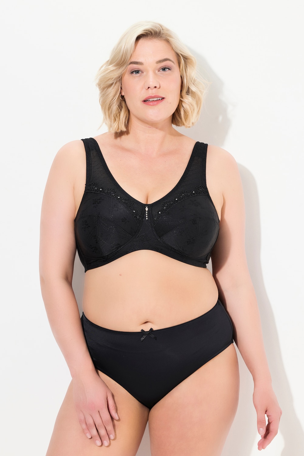 Große Größen Entlastungs-BH, Damen, schwarz, Größe: 130G, Synthetische Fasern/Baumwolle/Polyester, Ulla Popken