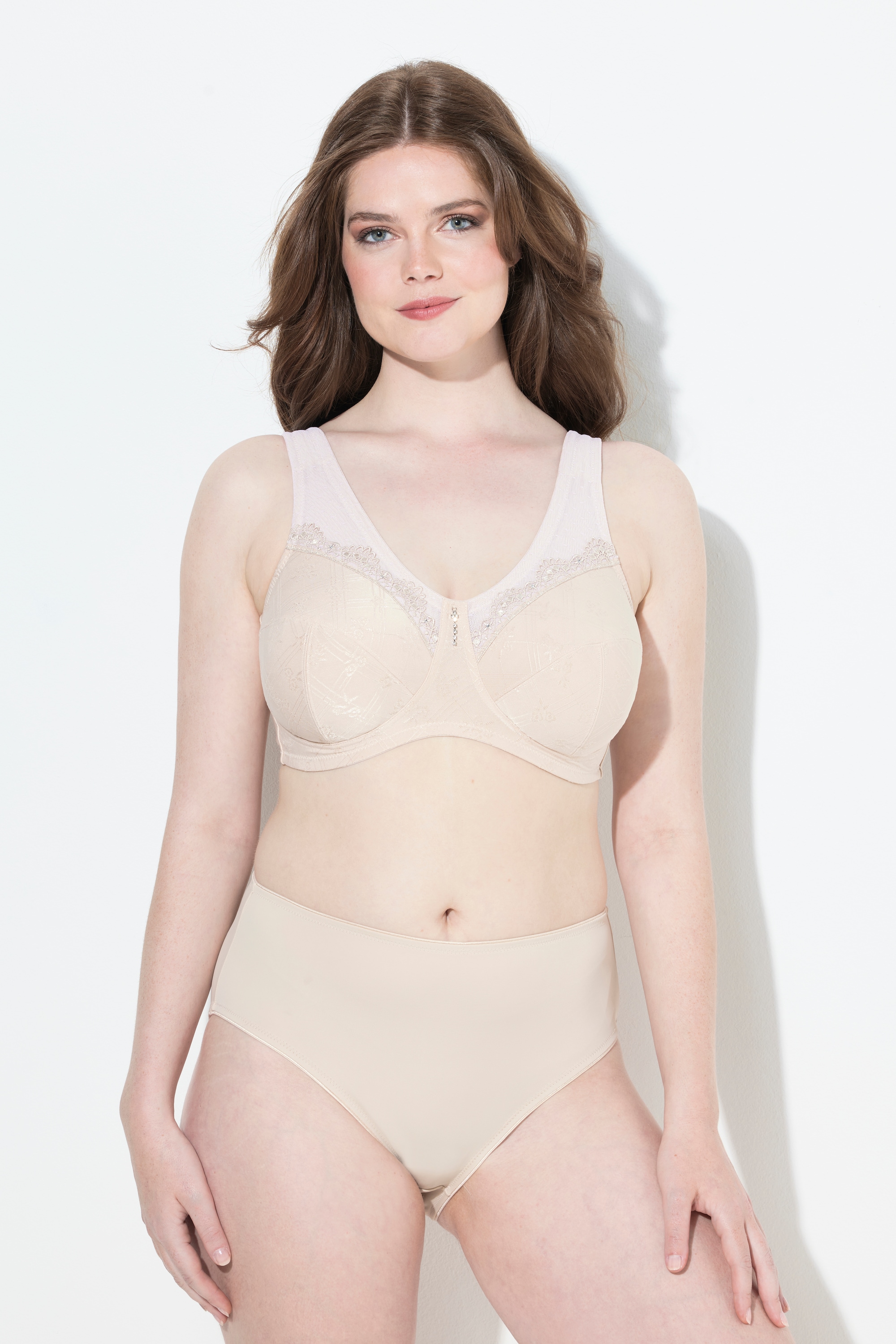 Ulla Popken Damen große Größen Entlastungs BH ohne Bügel Spitze Cup C G 659343