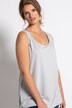Top, klasyczny krój, okrągły dekolt, stretch, szerokie ramiączka, bez rękawów