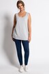 Top, klasyczny krój, okrągły dekolt, stretch, szerokie ramiączka, bez rękawów
