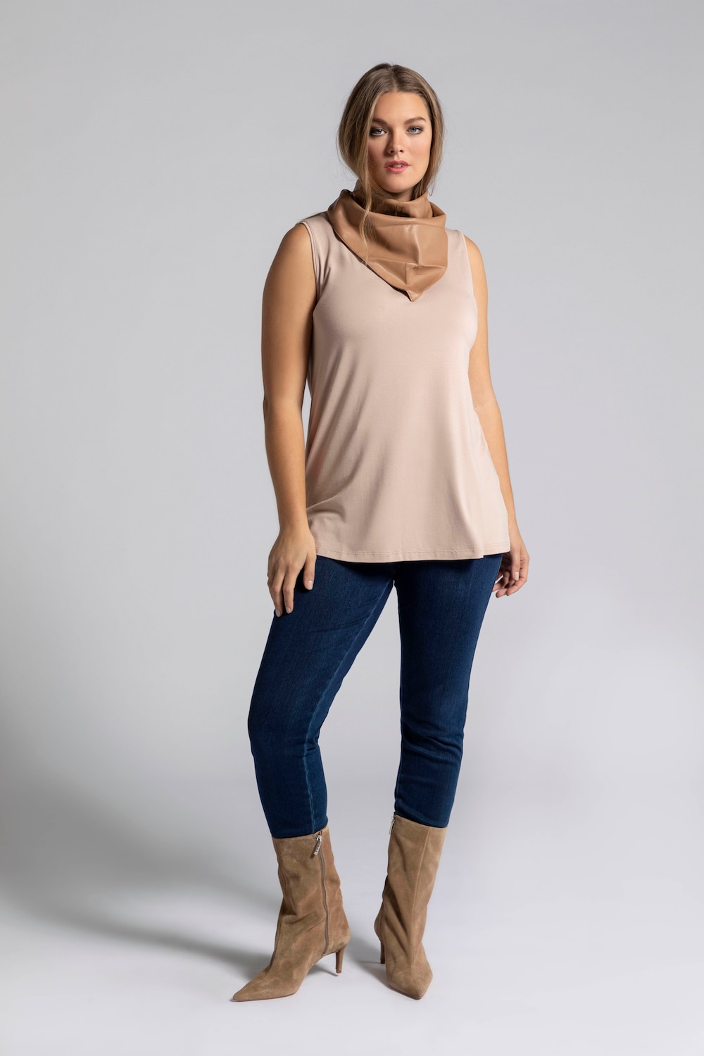 Grote Maten top, Dames, bruin, Maat: 42/44, Viscose, Ulla Popken Grote Maten top, Dames, bruin, Maat: 42/44, Viscose, Ulla Popken