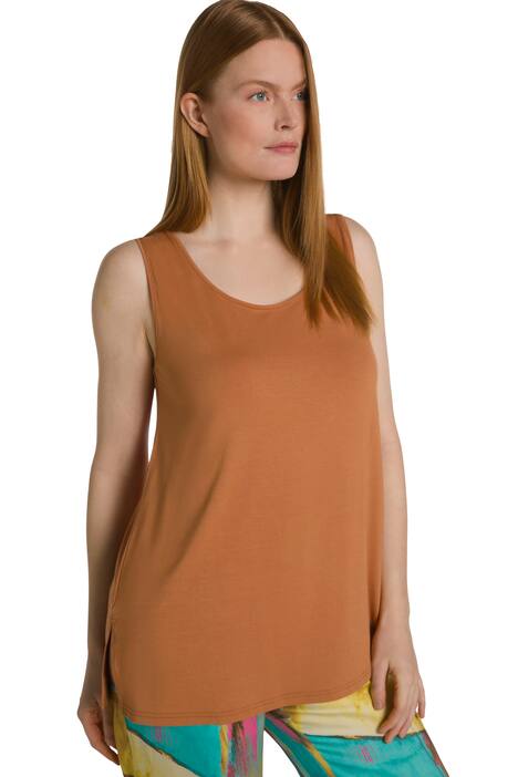 Top, kulatý výstřih, streč, široká ramínka, bez rukávů