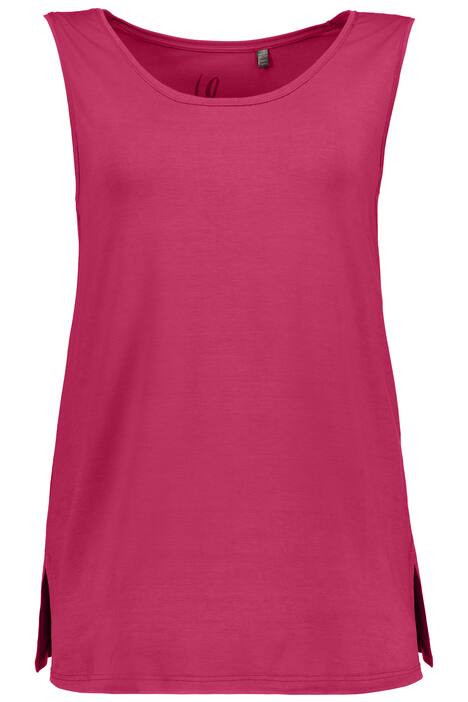 Top, kulatý výstřih, streč, široká ramínka, bez rukávů, krep