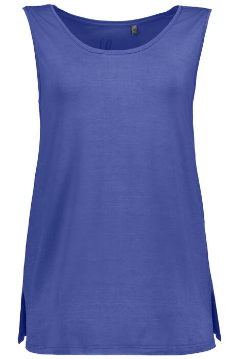 Top, kulatý výstřih, streč, široká ramínka, bez rukávů, krep